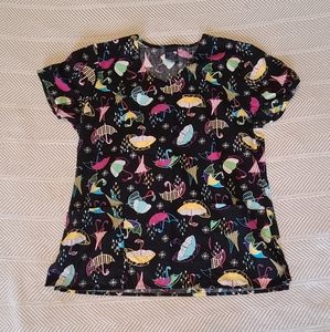 Rainy Day Zoe + Chloe Scrub Top